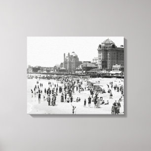 Lienzo Atlantic City Beach y Boardwalk, 1910