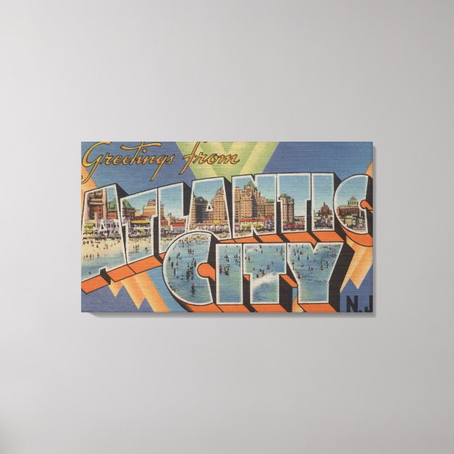 Lienzo Atlantic City, Nueva Jersey (Escena de la Pasarela (Anverso)