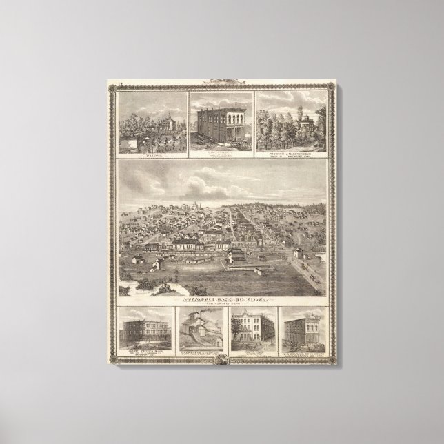 Lienzo Atlántica, granjas de Iowa y bldgs (Anverso)