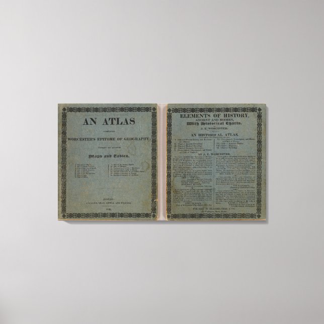 Lienzo Atlas acompaña el epitome de Worcester (Anverso)