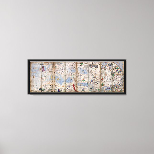 Lienzo Atlas Catalán de 8 paneles de Abraham Cresques (13 (Anverso)