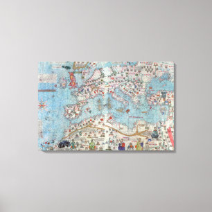 Lienzo Atlas catalán: Detalle de la África del Norte y 