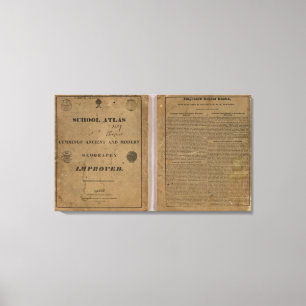 Lienzo Atlas de la escuela con la geografía moderna