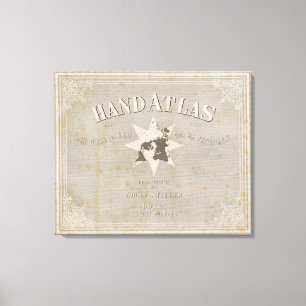 Lienzo Atlas de la mano de la página de título de parte