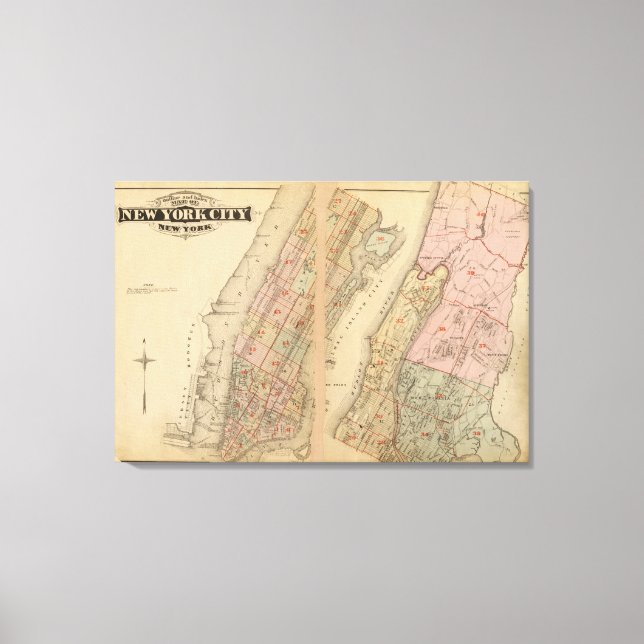 Lienzo Atlas de mapa de índices, ciudad de Nueva York (Anverso)