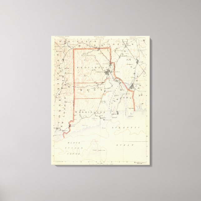 Lienzo Atlas de Rhode Island (Anverso)