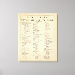 Lienzo Atlas del índice del mundo