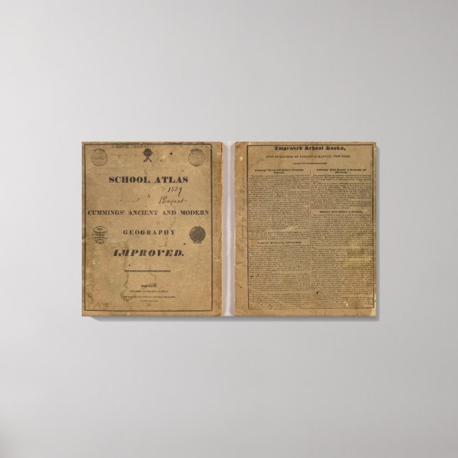 Lienzo Atlas escolares con geografía moderna (Anverso)