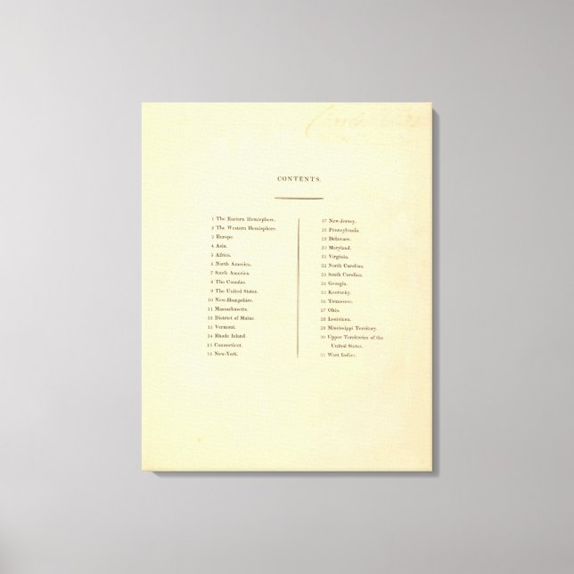 Lienzo atlas general de los Estados Unidos (Anverso)