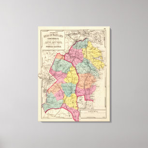 Lienzo Atlas topográfico de los condados 4 de Maryland