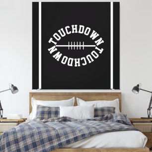 Lienzo Atletico TOUCHDOWN Franjas de Texto en Negro Moder
