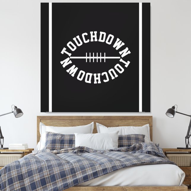 Lienzo Atletico TOUCHDOWN Franjas de Texto en Negro Moder (Insitu(Dormitorio))