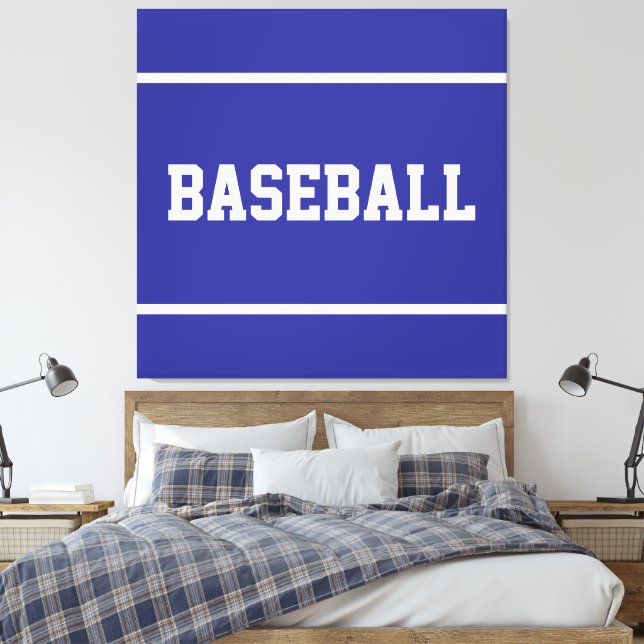 Lienzo Atletico Verano Azul Blanco Texto de BÉISBOL Rayas (Insitu(Dormitorio))