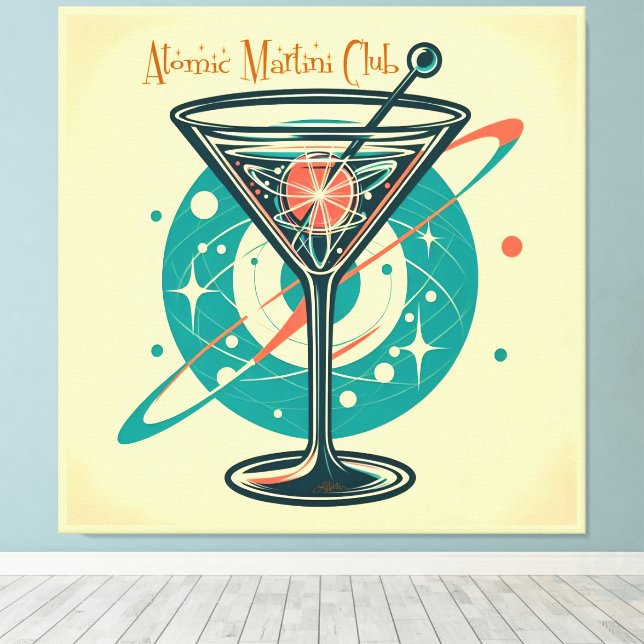 Lienzo Atomic Martini Club Era Espacial (Insitu (piso de madera))
