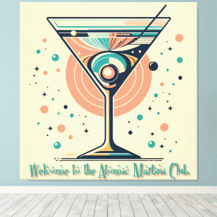 Lienzo Atomic Martini Club Retro Futurista Era Espacial
