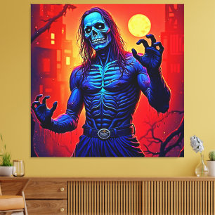 Lienzo Atractivo Demonio Zombie En El Diseño De La Ciudad