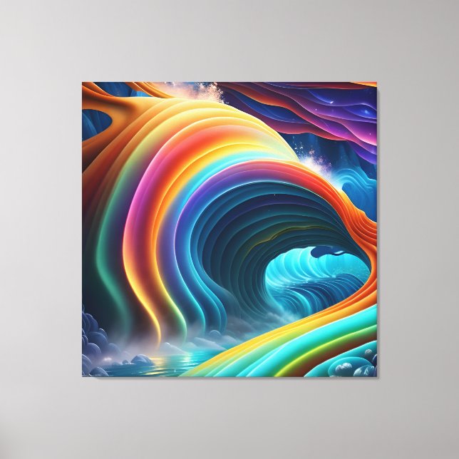 Lienzo Atractivo paisaje de cascada de arcoiris (Anverso)