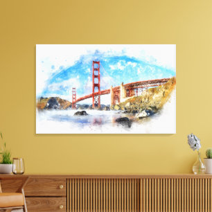 Lienzo Atractivo pastel del puente Golden Gate en San Fra