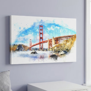 Lienzo Atractivo pastel del puente Golden Gate en San Fra