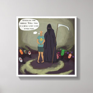 Lienzo Atrapado En El Medio Gracioso Grim Reaper Canvas I
