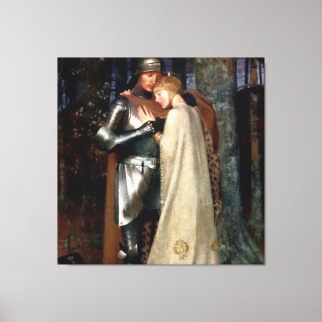 Lienzo Aucassin y Nicolette Pintura medieval de Marian (Anverso)