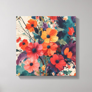 Lienzo Audaz Abstract Floral Bouquet Art Print