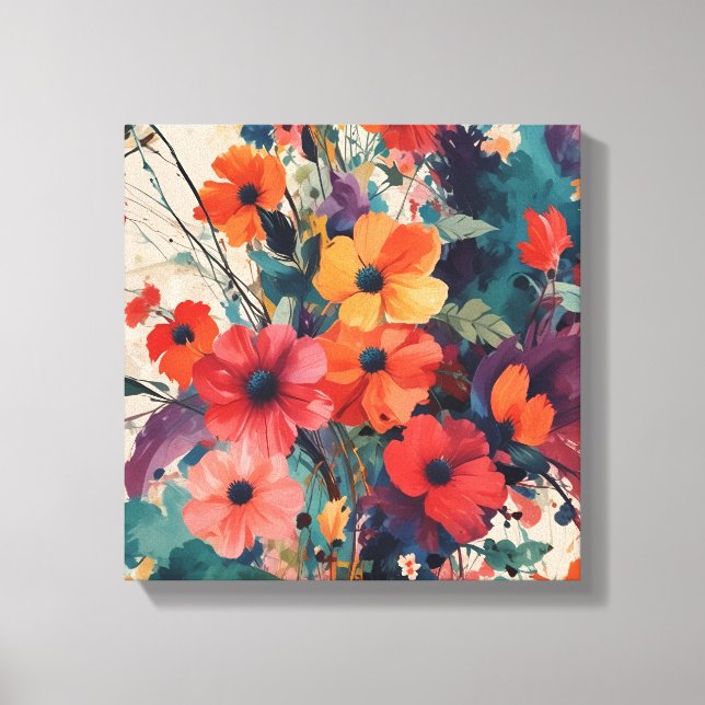 Lienzo Audaz Abstract Floral Bouquet Art Print (Anverso)