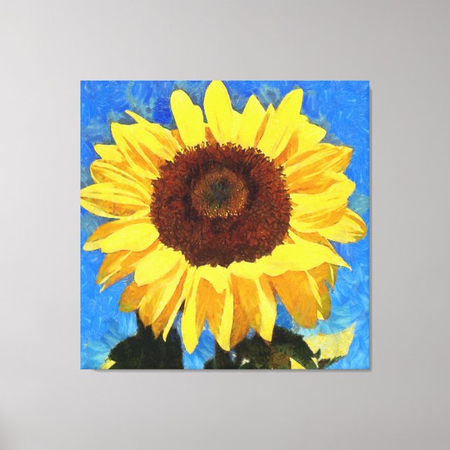 Lienzo Audaz artística y girasol brillante (Anverso)