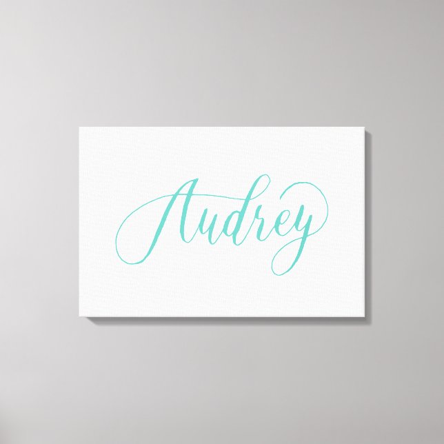 Lienzo Audrey - Diseño de nombres de caligrafía moderna (Anverso)