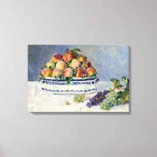 Lienzo Auguste Renoir - Vida fija con melocotones y uvas