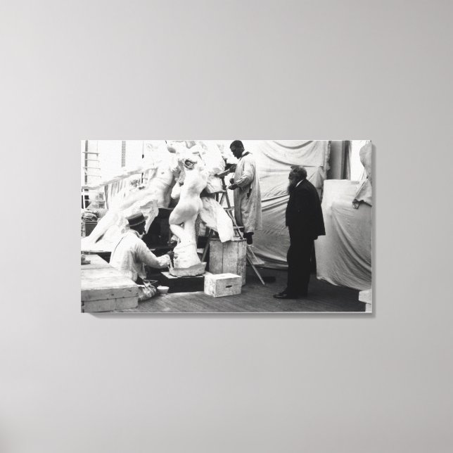 Lienzo Auguste Rodin en su estudio de París (Anverso)