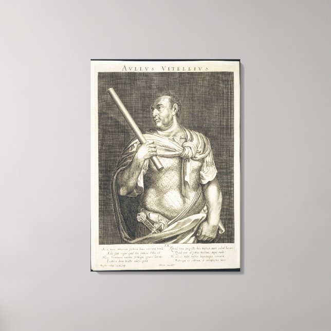 Lienzo Aullus Vitellius Emperador de Roma 68 AD grabado p (Anverso)