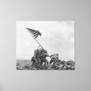 Lienzo Aumentando la bandera americana en Iwo Jima (1945)