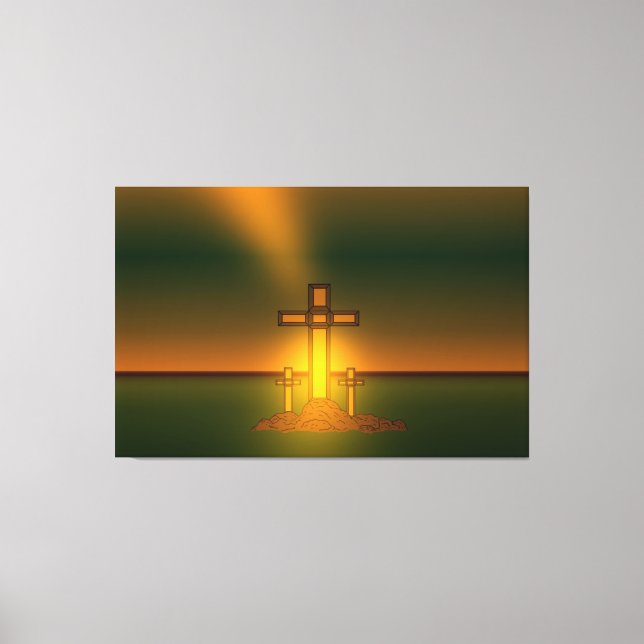 Lienzo Aura de Dios Luz sobre la Cruz de Cristo (Anverso)