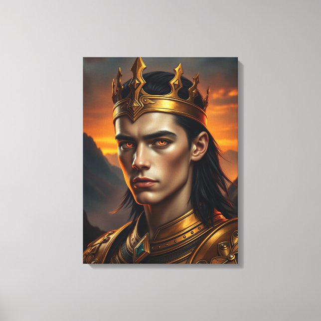 Lienzo Aurelius la Llama Solar - Rey Dorado Épico (Anverso)