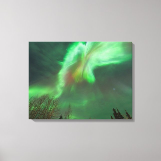 Lienzo Aurora Boreal Luz del Norte | Fairbanks (Anverso)