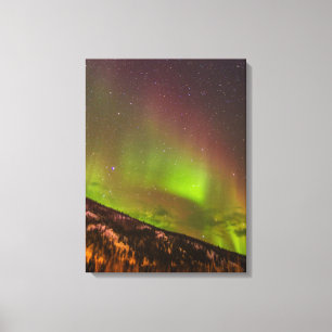 Lienzo Aurora boreal   Montañas Fairbanks Alaska