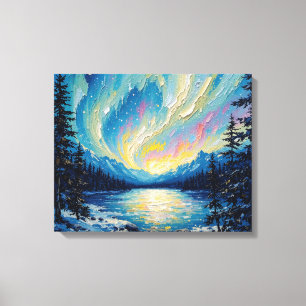 Lienzo Aurora Borealis Glow Premium Muro de tela enrollad