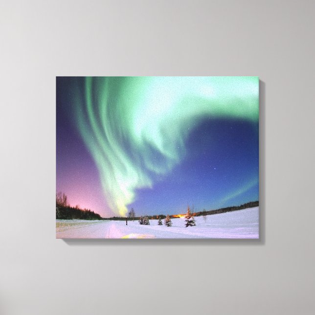 Lienzo Aurora Borealis o auroras boreales, Alaska (Anverso)