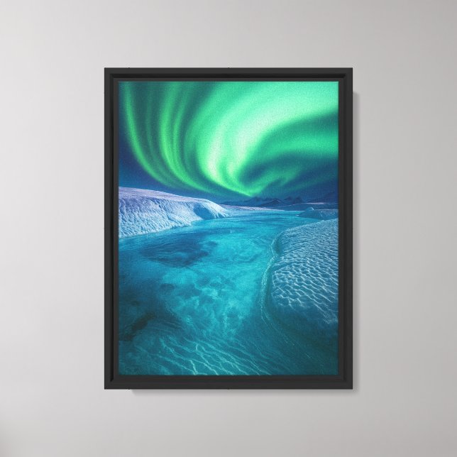 Lienzo Aurora Borealis sobre el Ártico (Anverso)