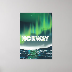 Lienzo Aurora Noruega Afiche de Viajes
