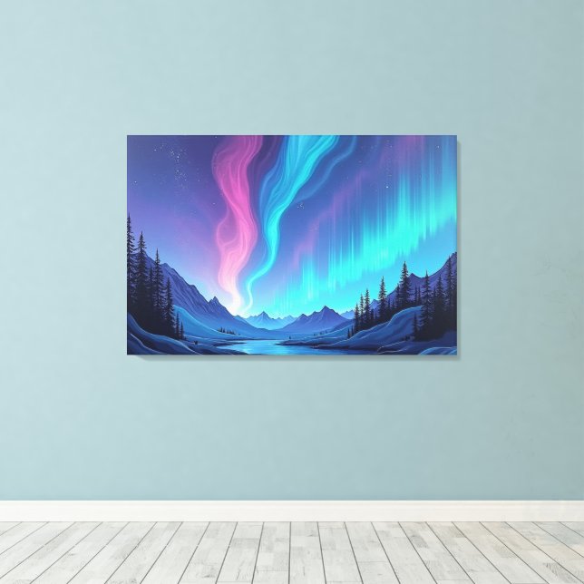 Lienzo Aurora Tide – Premium 36"x24" Fluid Art Canvas (Insitu (piso de madera))
