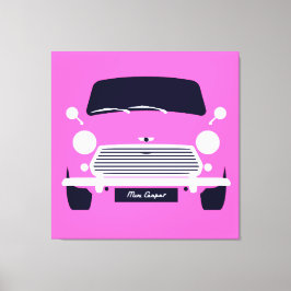 Lienzo Austin Mini Cooper clásico del color rosa original