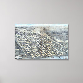 Lienzo Austin, Texas Antique Aerial City Map de 1873