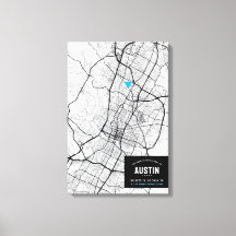 Austin, Texas City Map + Mark Your Location