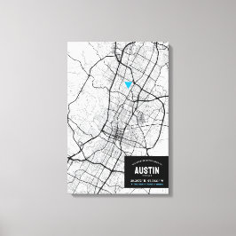 Lienzo Austin, Texas City Map + Mark Your Location