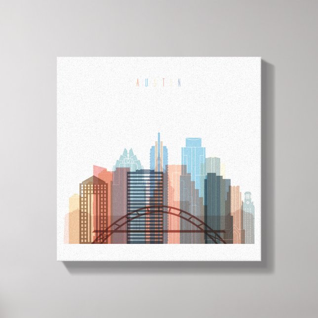 Lienzo Austin, Texas | Línea de la ciudad (Anverso)