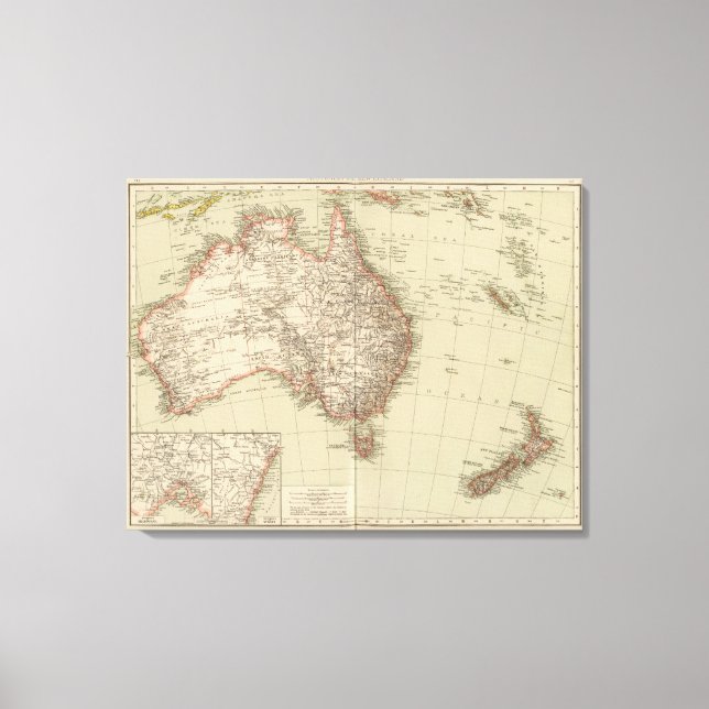 Lienzo Australia, Nueva Zelanda (Anverso)