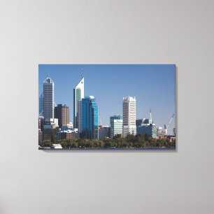 Lienzo Australia, Perth, paisaje urbano de la ciudad desd