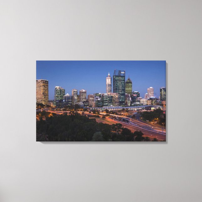 Lienzo Australia, Perth, paisaje urbano de la ciudad desd (Anverso)
